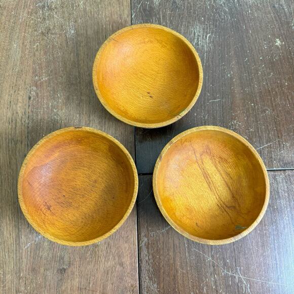 Vintage Japan Wooden Bowl Sets of 3 Dinnerware Decor Minimal Boho‎ MCM - Picture 2 of 7